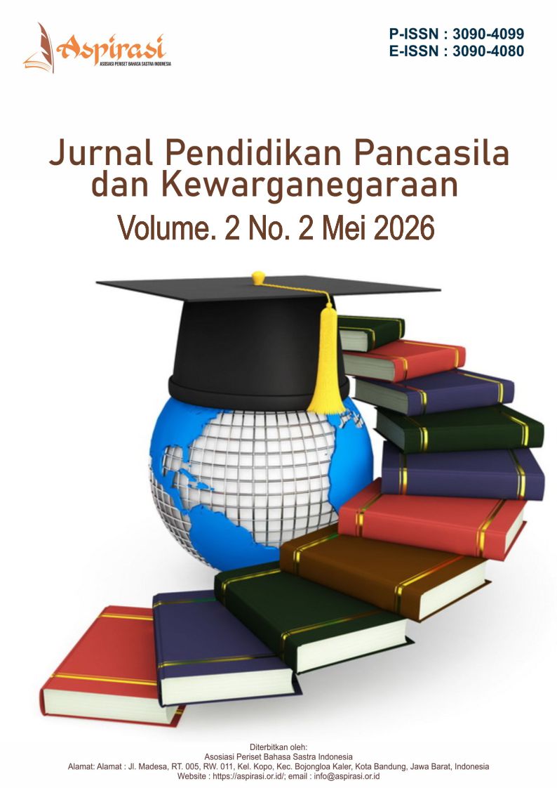 					View Vol. 2 No. 2 (2026): Mei: Jurnal Pendidikan Pancasila dan Kewarganegaraan
				